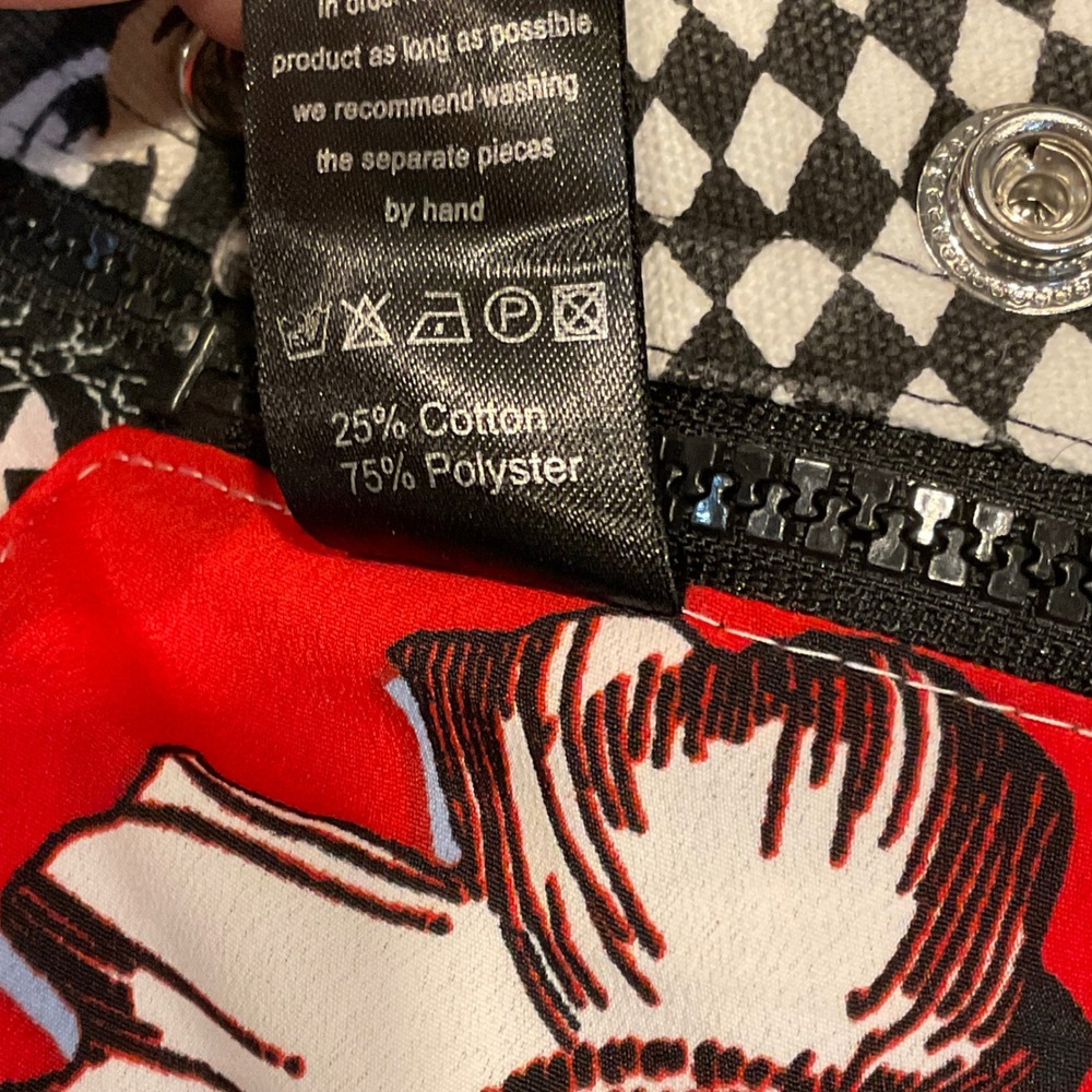 ZAND AMSTERDAM Reversible skirt Snap Adjustable geometric S M L boho bag retro - Picture 12 of 16
